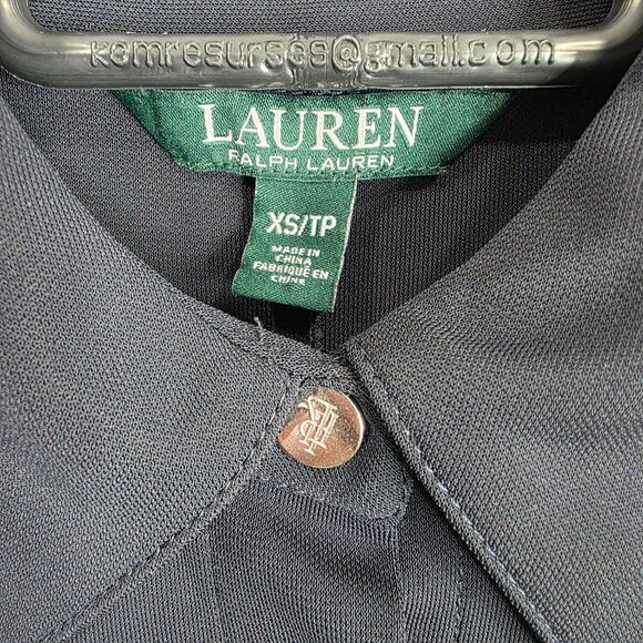 Womens Lauren Ralph Lauren Navy Blue Belted Shirt Dress Button Up Polyester XS - Picture 2 of 9